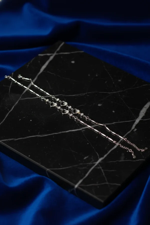 Silver Heart Chain Payal for Women – Elegant Anklet