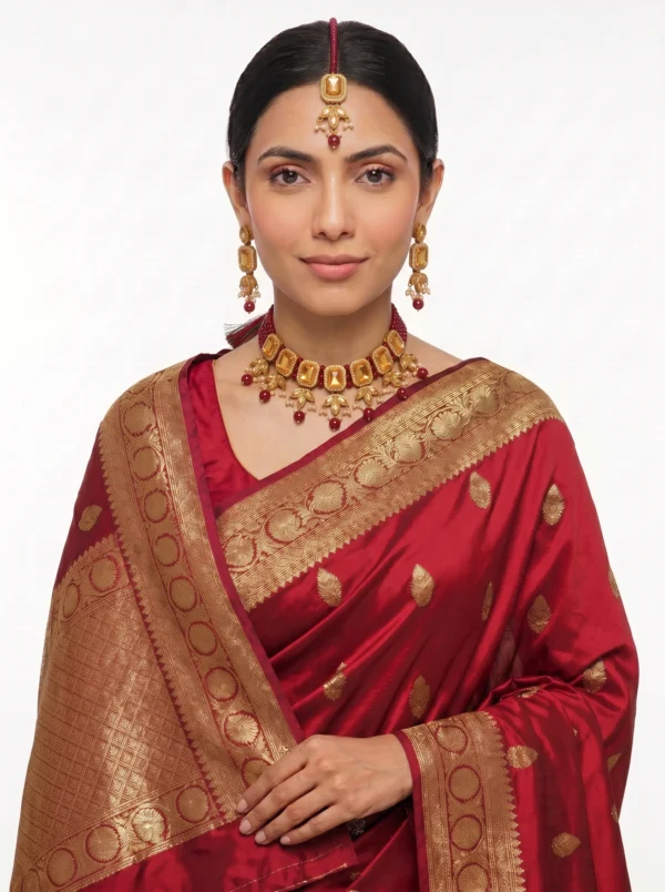 Citrine Royale Statement Chokar Set with Earrings and Maang Tika